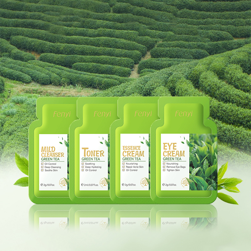 Green Tea Skin Care Ensemble d'essai Essai de coréen Cosmetics Acné Traitement Face Crème Crème Crème Face Care Care Sage pour les femmes Kit Sakura