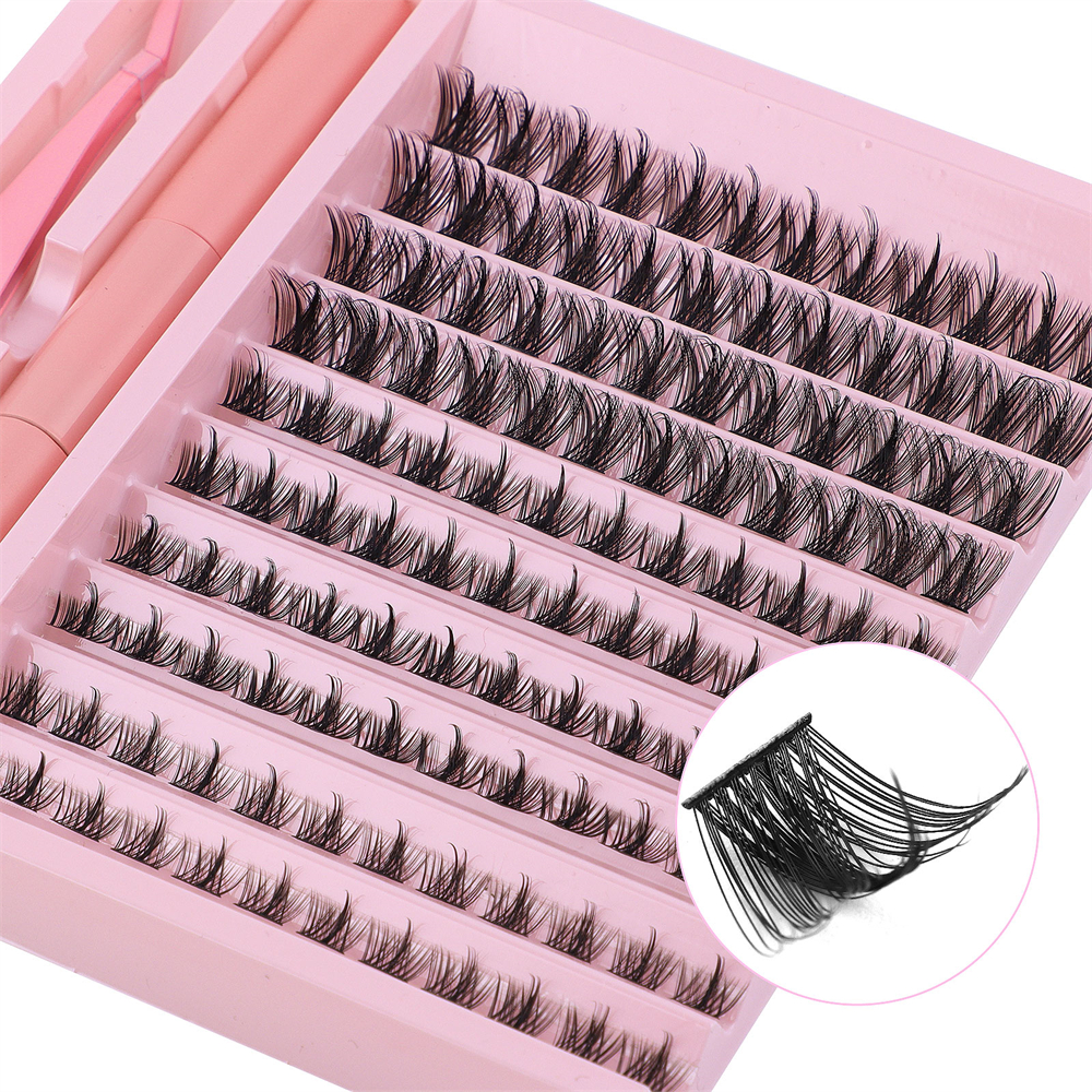 120 Cluster 8mm-16mm Full Lashplus segmentiertes dünnes Band Softsimulation Persistent Curling Lashes Combo Pack Multi-Szenario-Anwendung