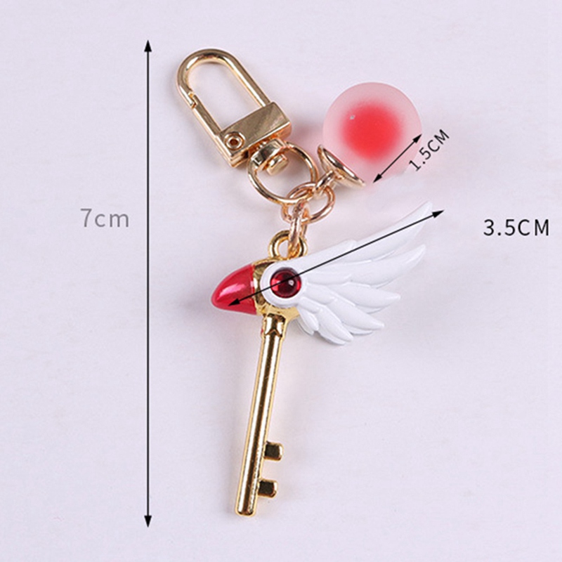 Sakura Bird Magic Wand Stick Clown Card Halsband Pendant Cosplay Keychain Key Ring Prop