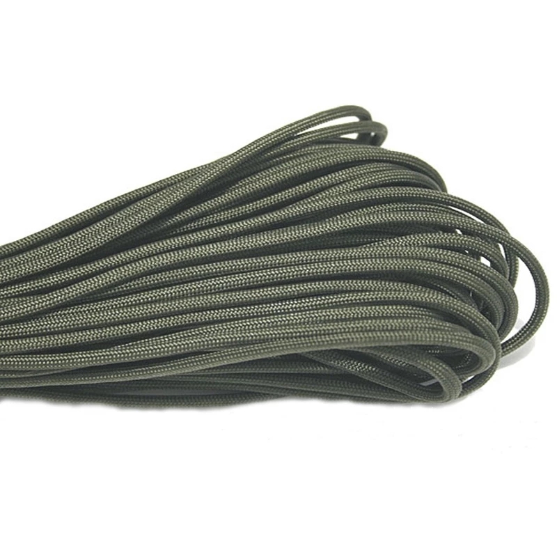 30 mètres Green Black Paracord 550 Corbe de tente de longe d'escalade 4 mm 7 Bracelet de survie au couteau debout pour le camping de randonnée