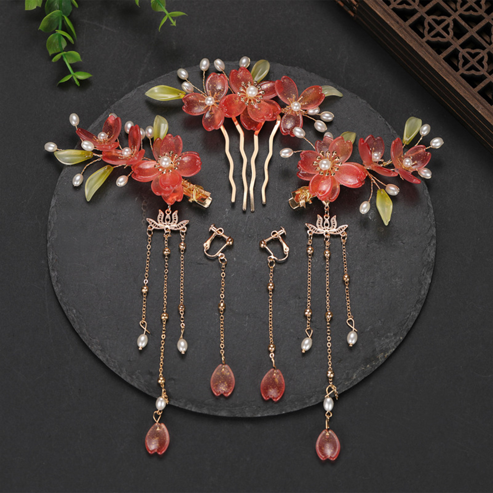 Vintage haarspeld tiaras bruiloft accessoires Tassel bloemen parelhaar stick vorks Chinese hanfu haaraccessoires sieraden groothandel