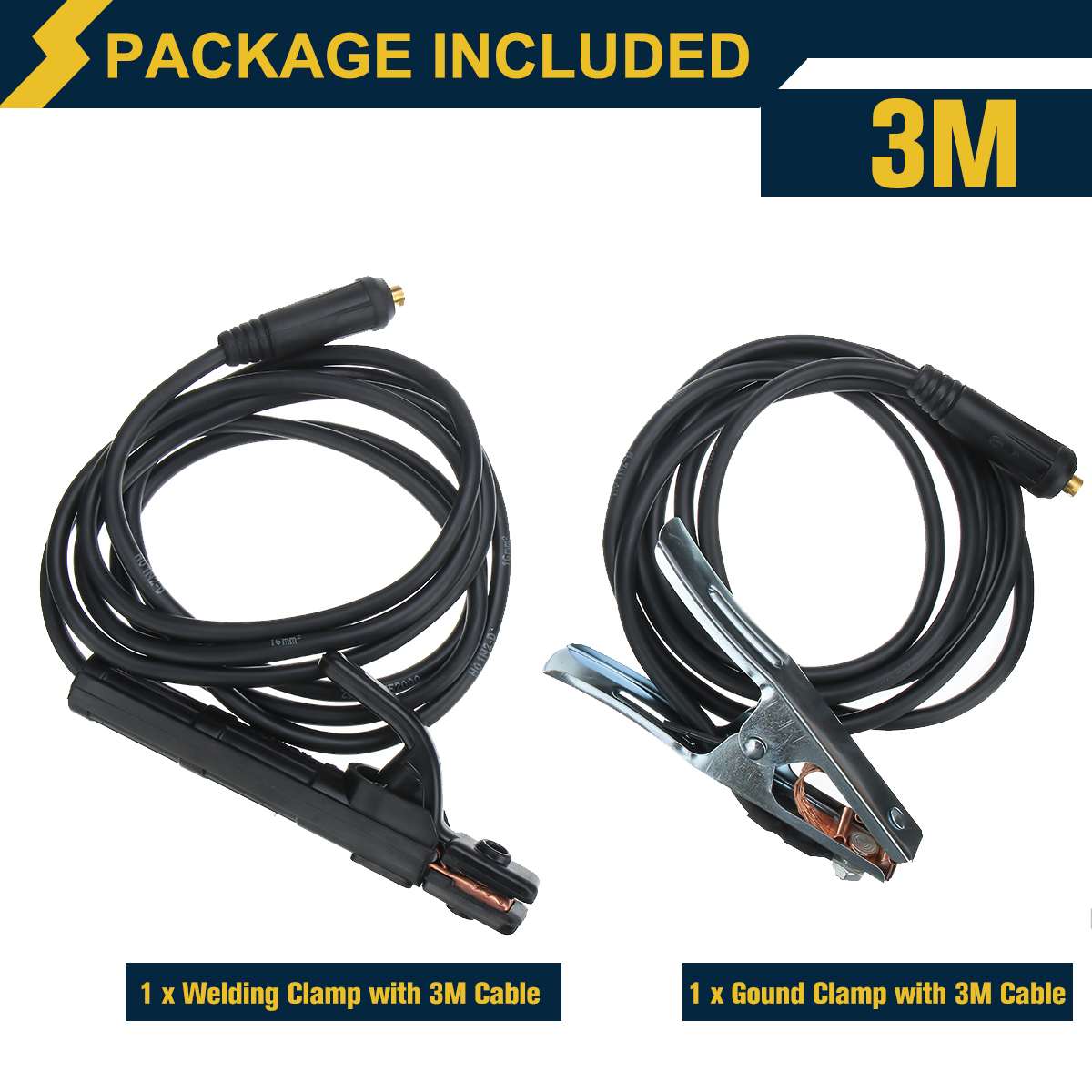 200a Groud Welding Earth Clamp Clip Set för Mig Tig Arc Welding Machine Electrode Holder 3M Kabel + Earth Clamp 3M Cable