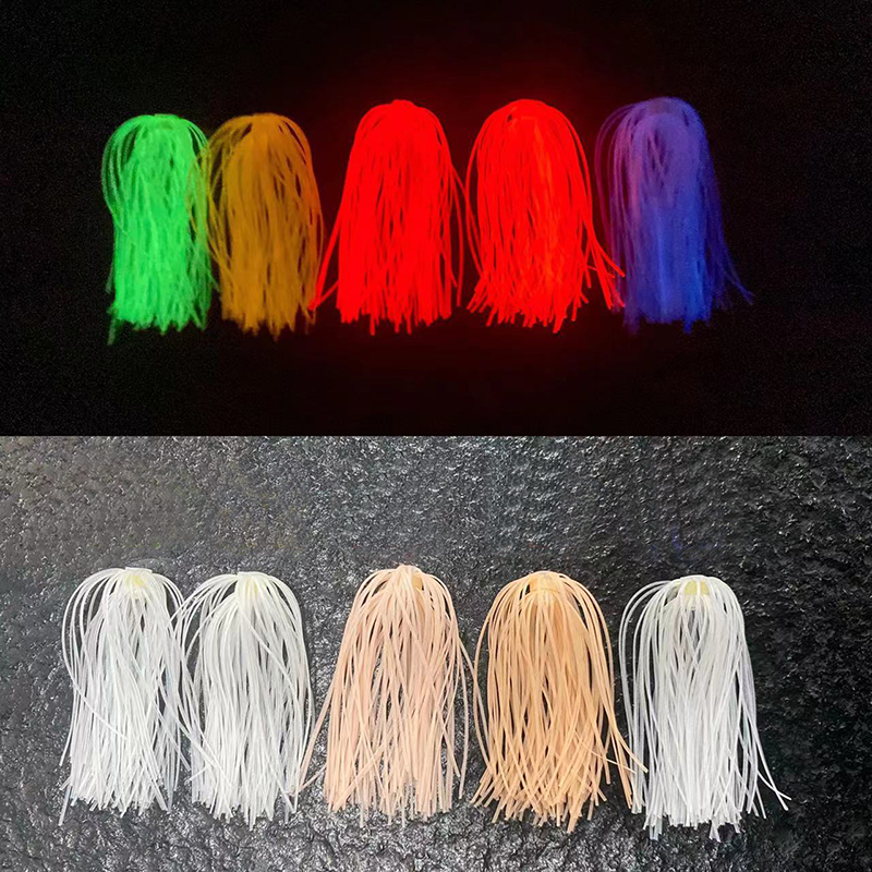 Rompin 5 stcsgloed in donkere lichtgevende 5 kleuren siliconen rokken benen Diy Spinner Aas Squid Rubberen Draadbindende materialen