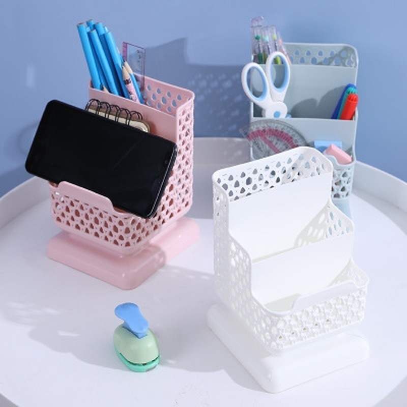 Skolpappersmakeup Organisator Desktop Storage Box Container för kosmetik smycken Stationery Plastic Organizer