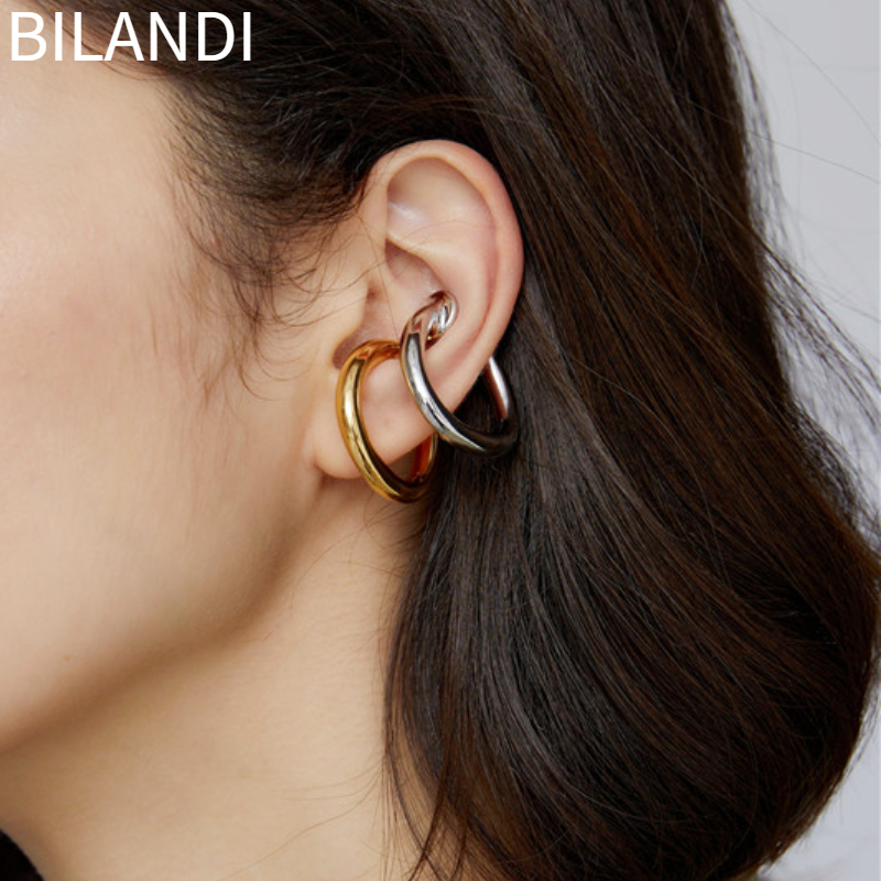 Bilandi Hip Hop Design Earcuff Серьги просто прохладный стиль популярный стиль горячая продажа металлические серьги для ушной клипы без пирсинга