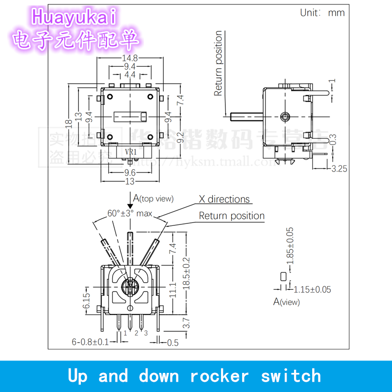 Hélicoptère Modèle Aircraft Remote Contrôle Potentiomètre Modèle 3D Airplane Remote Contrôle Rocker Joystick 10k 5k 13 * 13 mm