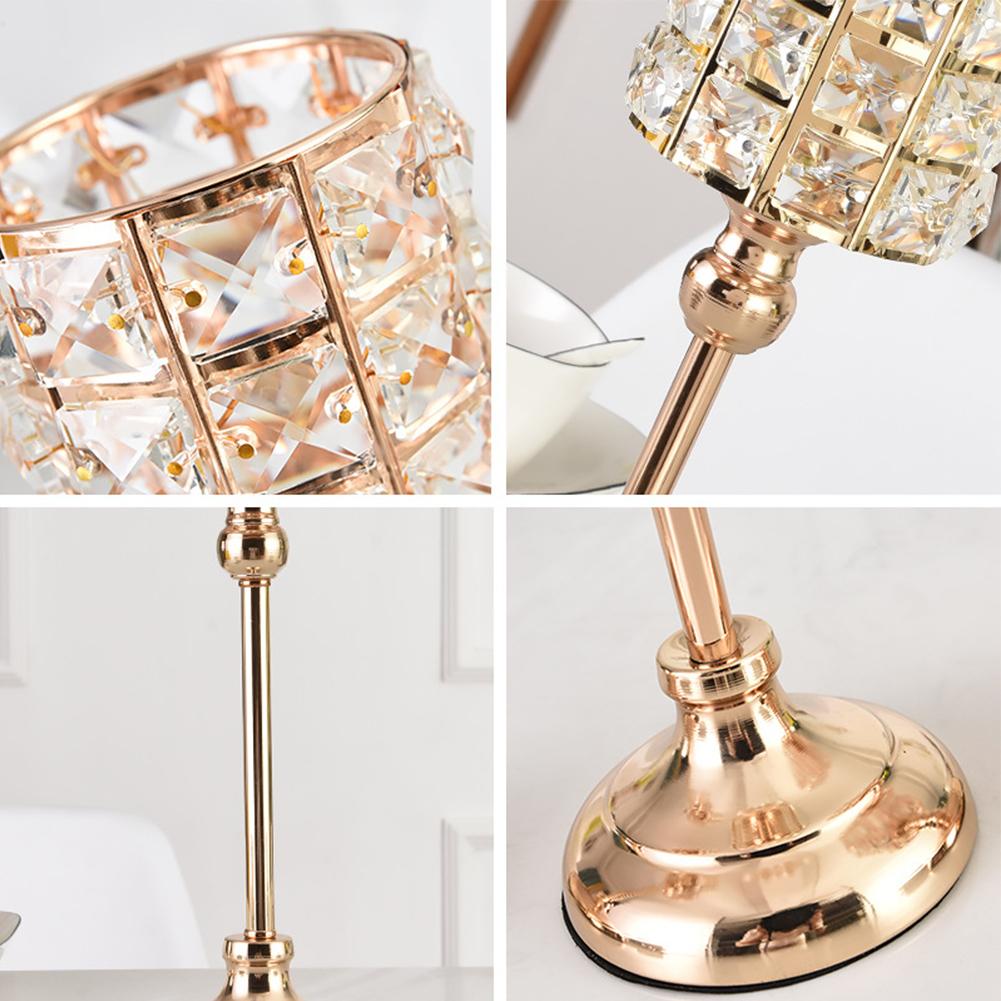 Youzi Crystal Candle Holders Dekorativ ljusstake Holder Romantiska bröllopsrekvisita för heminredning