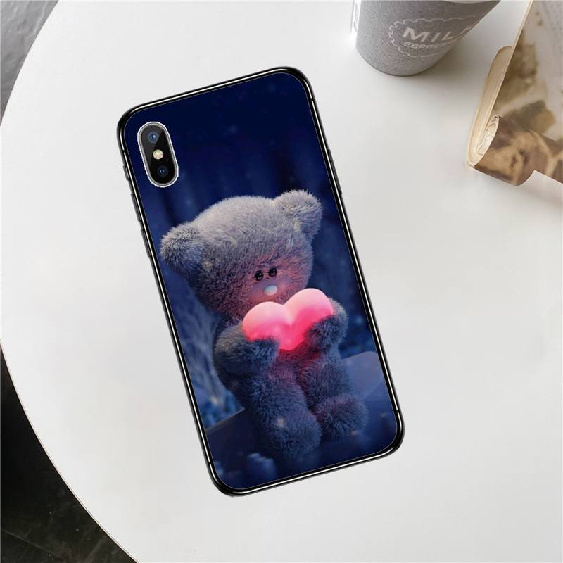 Cute Teddy Bear Telefon etui na iPhone 11 13 12 14 XS XR Pro Max Mini Plus Boys Cover