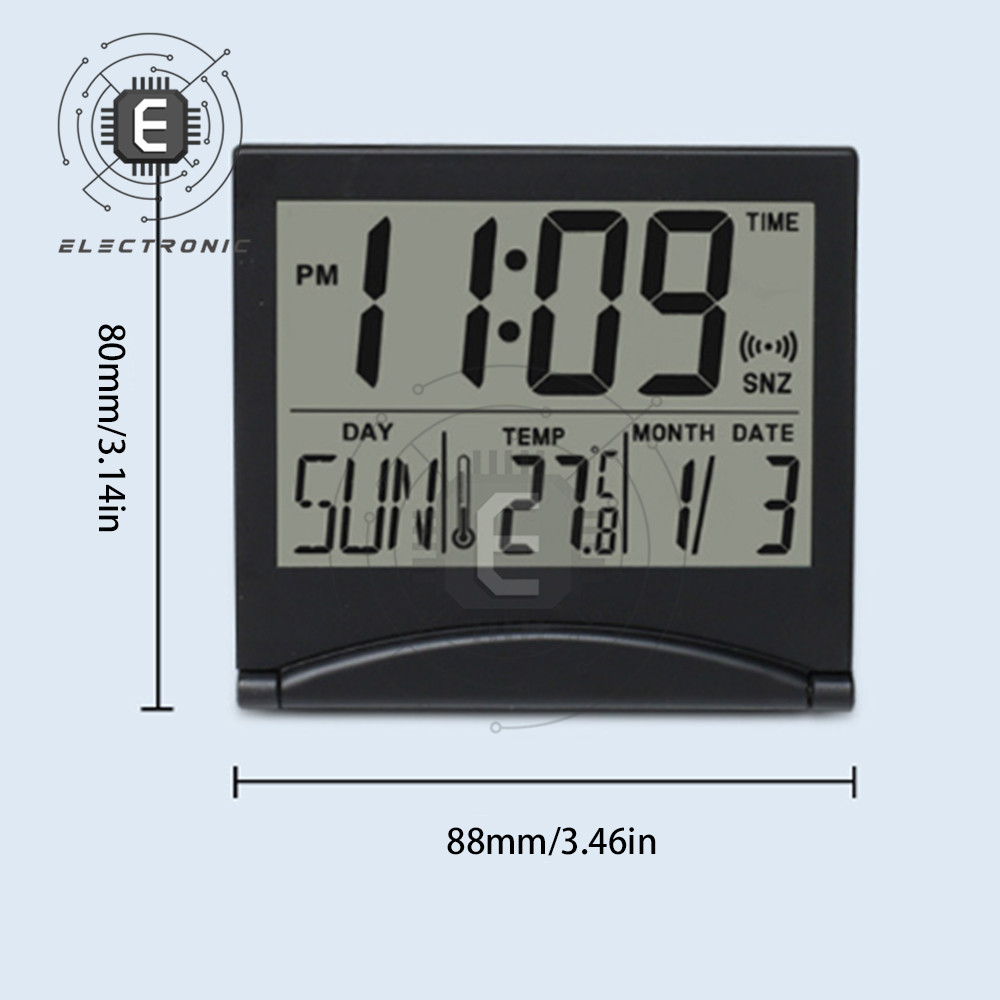 Petit LCD Digital Alarm ALOCK CALENDAR CALENDAR TEMPERTOP Horloge de bureau Calendrier perpétuel Calendrier électronique