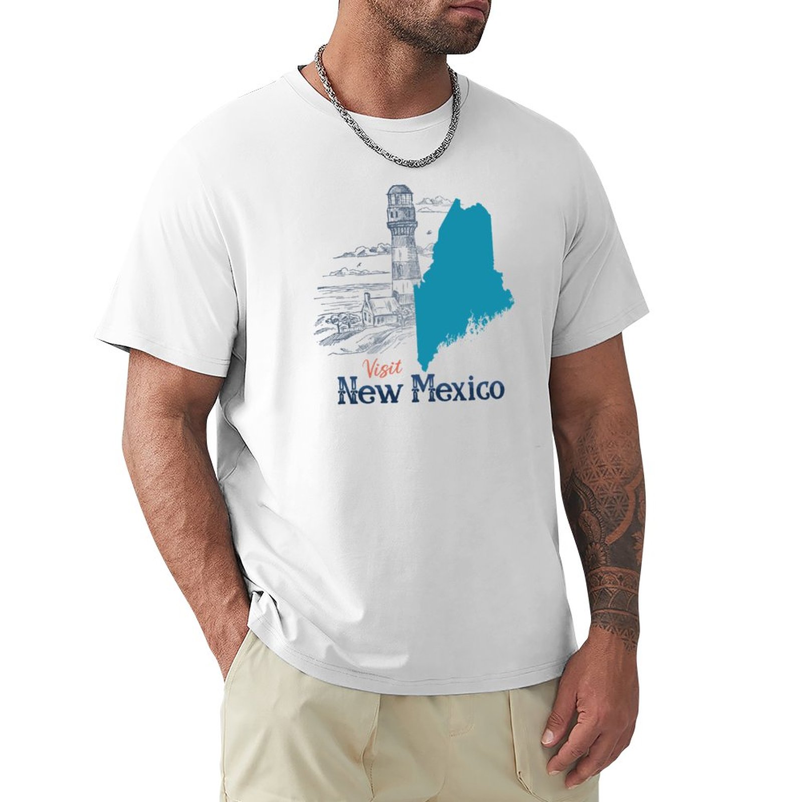 قم بزيارة نيو مكسيكو حالة خاطئة تي شيرت تي شيرت القميص السريع قميص قميص للرجال قميص تجريب
