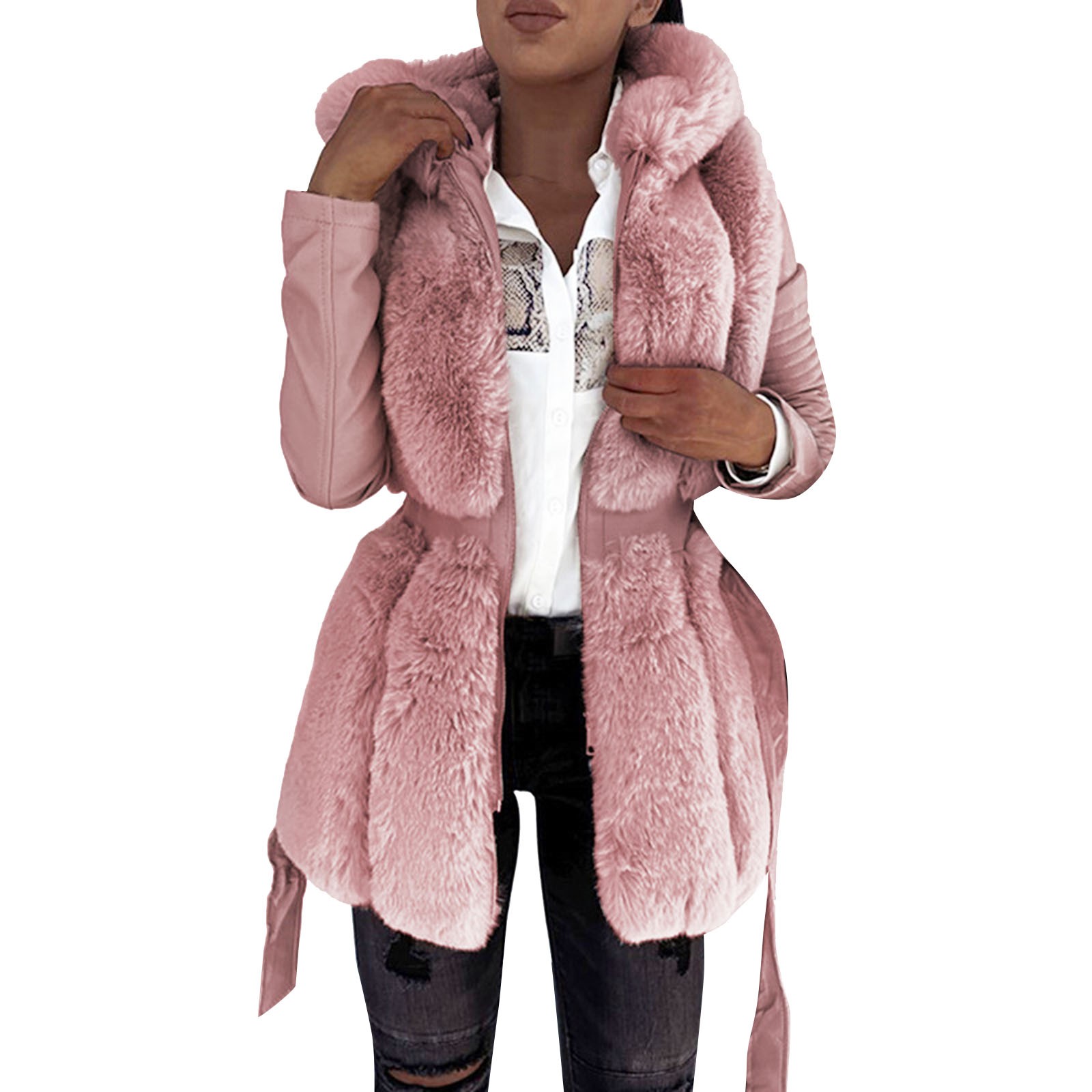 Casaco de capuz feminino com jaqueta de lã com zíper jaqueta de capuz básico quente com casaco causal com casaco de pelúcia de capuz feminino capuz