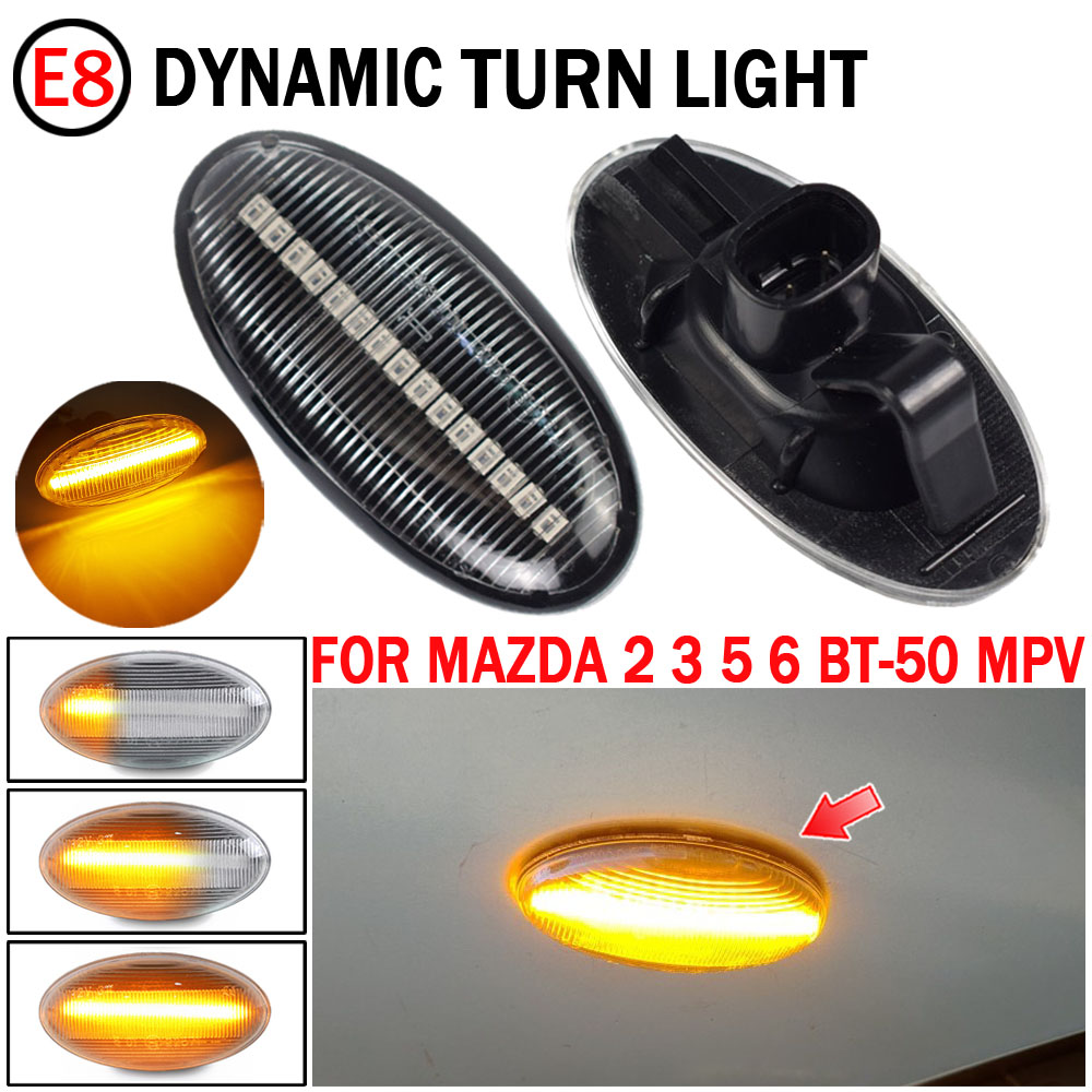 para Mazda 3 BK 2003-2009 LED LED marcador lateral Turn Signal Light Sequencial Blinker Light EMARK