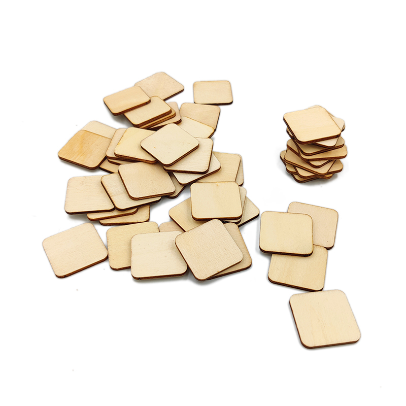 30MM Unfinished Square Wood Pieces, Blank Wooden Cutouts for Crafts,Squares Cutout Tiles Unfinished Wood Cup Coasters