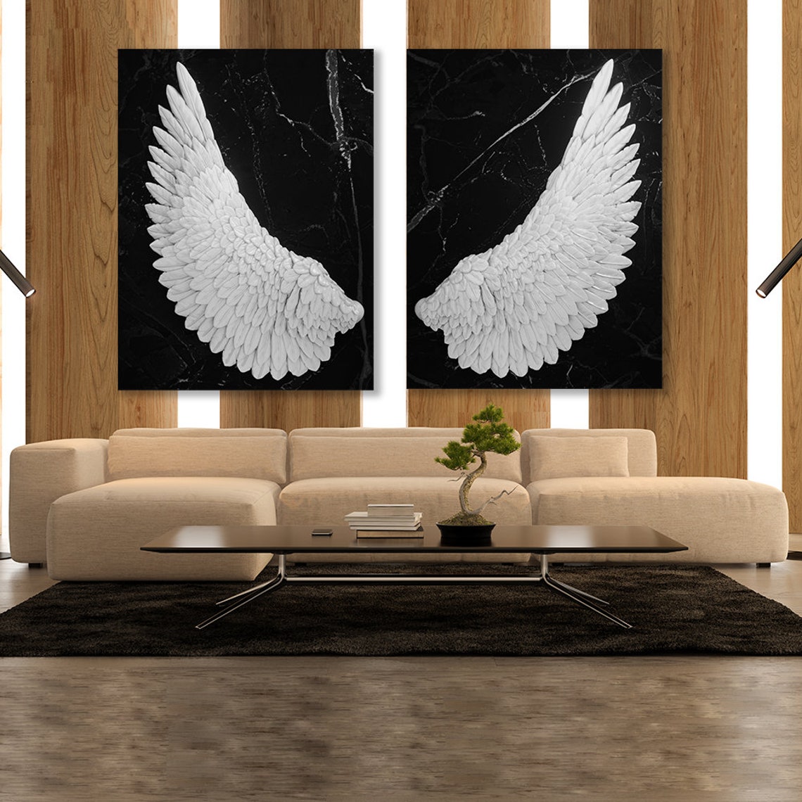 Angel Wings Affiches en or et imprimés Black and White Wall Art Picture toile peinture salon Home Aesthetics Decor Cuadros