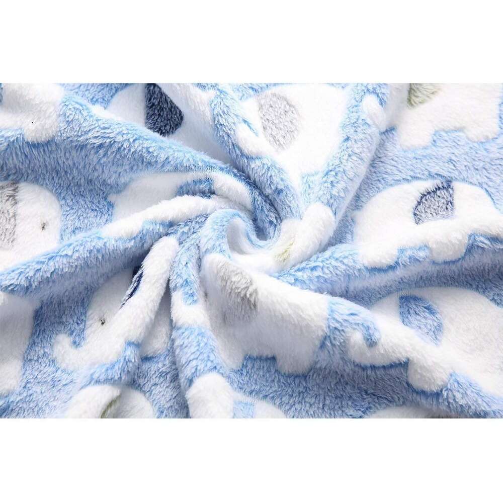 Blankets Super Soft Fluffy Premium Cute Elephant Pattern Pet Blanket Flannel Throw for Dog Puppy Cat