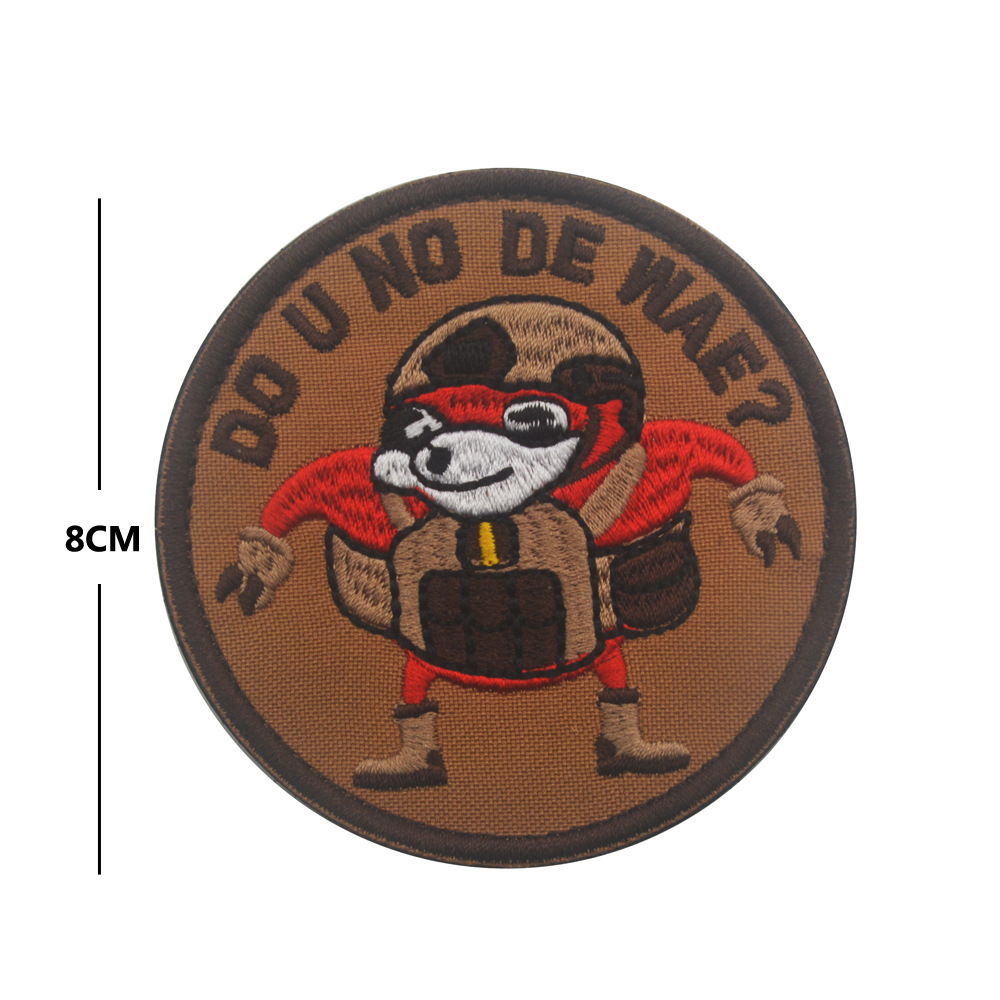 Угандийские костяшки Платык следуйте за мной, я знаю De Wae Hook Loop Applique Black Meme Badge