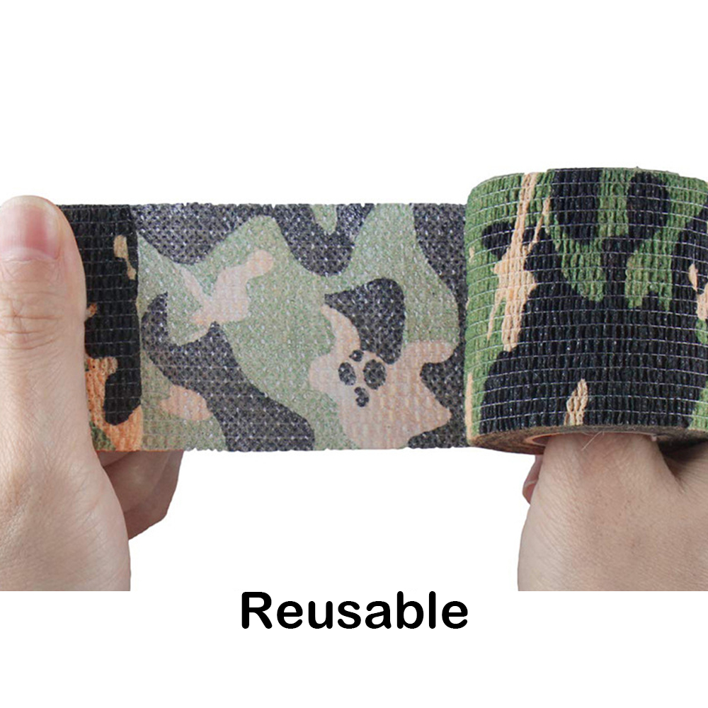 12roll 2,5cmx4,5m Camouflage Elastoplast Adhesive Bandage enveloppe Stretch Auto-adhérent Rande pour le doigt de genou Protecteur Sport