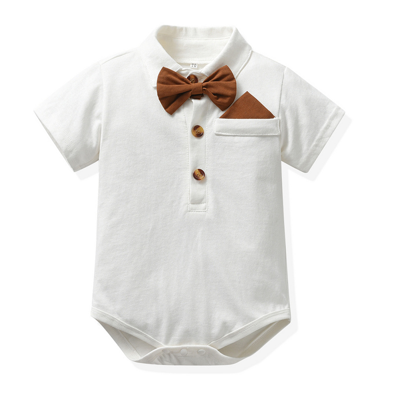 Top and Top Summer Bash Boys Gentleman Set di abbigliamento Sistema a manicotto corto Formal Bowtie Comand