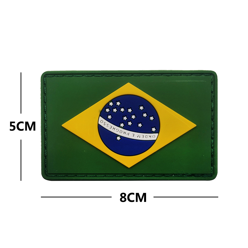 Brasil Bordado Especial Bandeira Fabric Patch Magic Patch braçadeira ir a laser cortado Militia Militia Badge Hook and Ring Sewing Patches