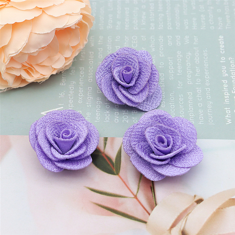 2,5cm-3,5 cm de vestuário de flores pequenas acessórios de abate tridimensional de flores artesanais de cabelo diy 24-48 peças