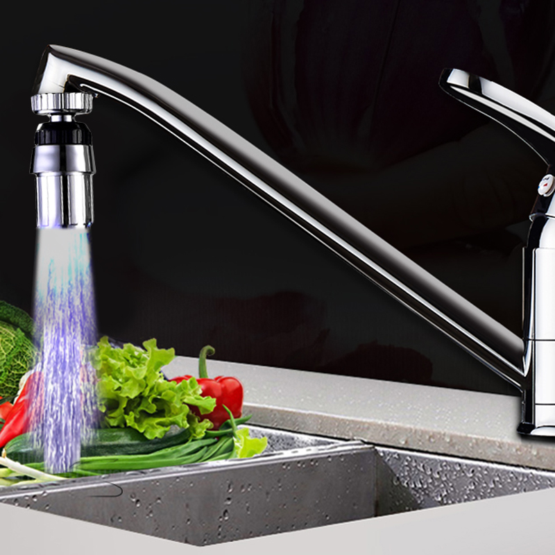 Buzzle de la buse de la tête de douche à eau filtre Colorant Changement LED LED Fauce d'eau robinet d'eau robinet de courant d'eau pour cuisine de la salle de bain