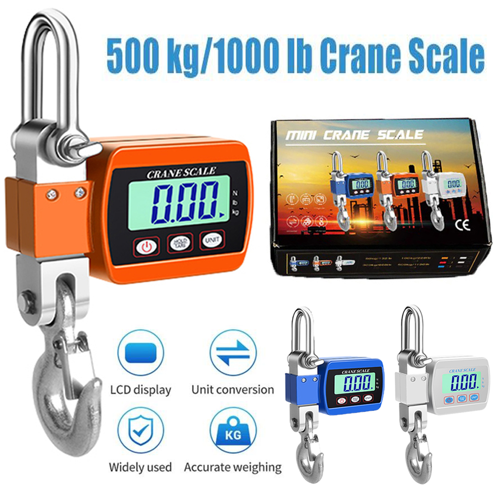 0,05 ~ 500 kg / 1100 lb Scale de grue à suspension industrielle numérique portable avec une pesée électronique pour la chasse à la ferme