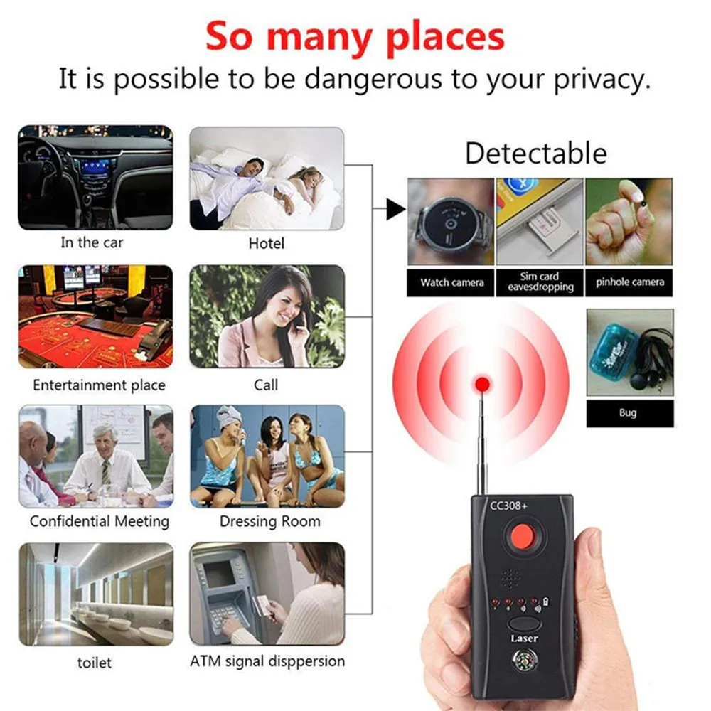 Dildos Wireless Camera Signal Detector multifonction CC308 + Radio Wave Signal Camera Detector Full Range WiFi RF GSM Device Finder