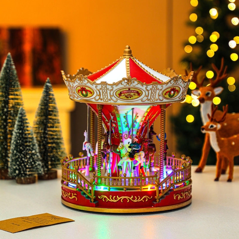 Musical Box With Light Carousel Musical Box Kid Birthday Christmas Gift Baby Room Hem Desk Birthday Decorations M6ce