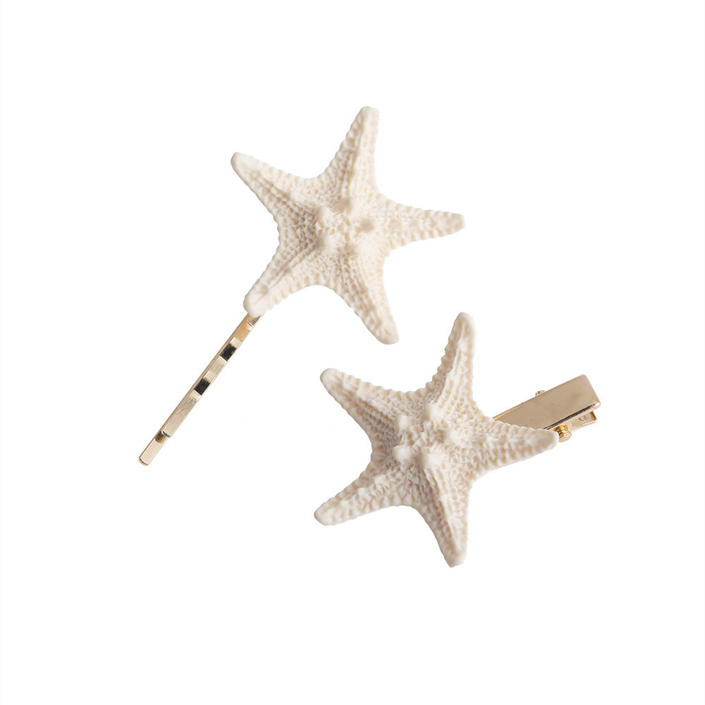 Clips de cheveux des étoiles de mer Natural Beach Sea Star Hair épingles pour les femmes et les filles Hair Hair Barrettes Accessoires de coiffure de sirène