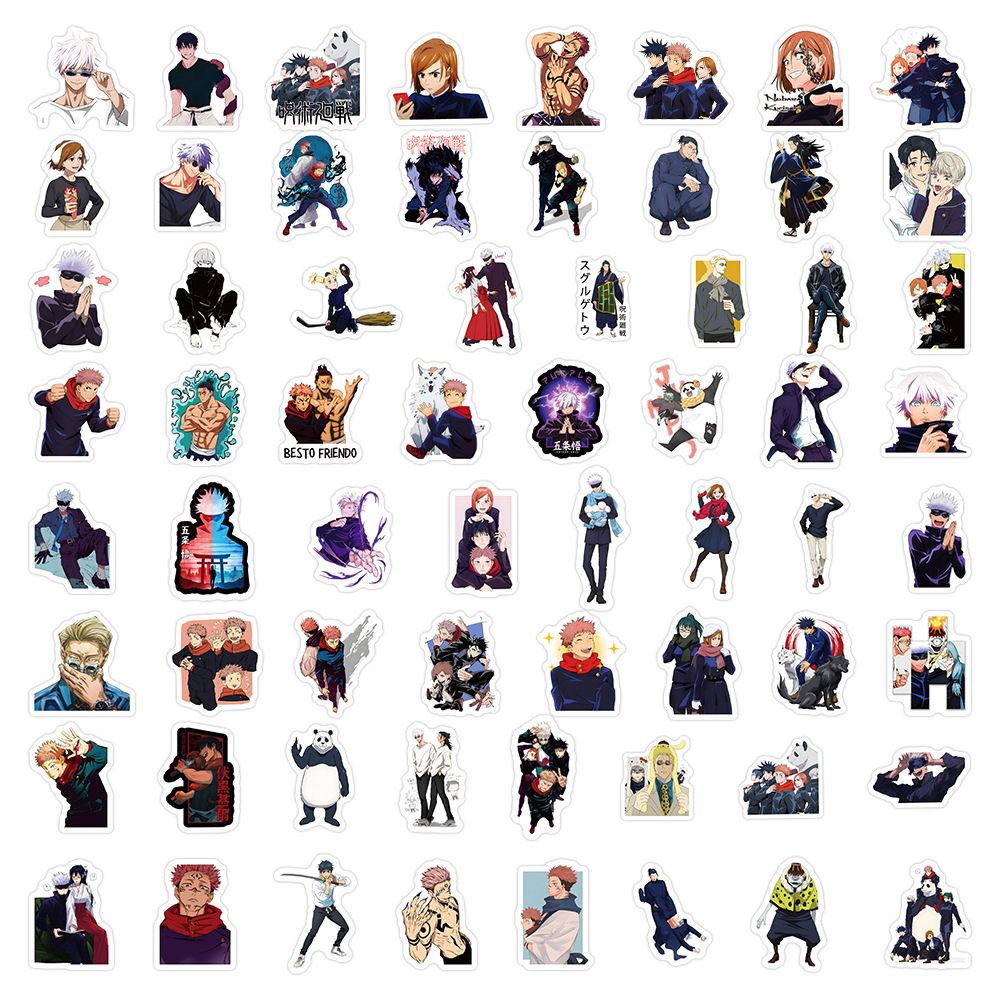 Waterproof Cartoon Jujutsu Kaisen Stickers Graffiti Patches Japanese Anime Decals for Car Motorcycle Bicycle Luggage Skateboard and Home Appliance