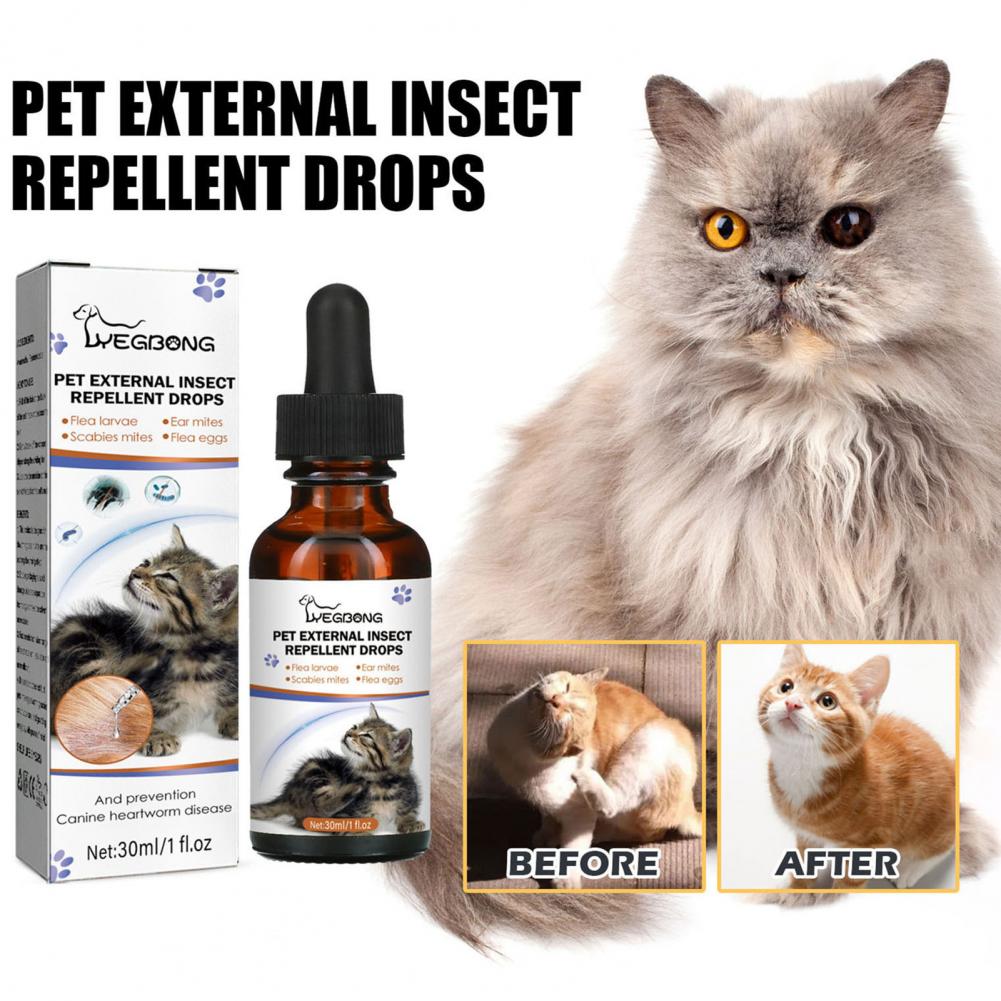 30 ml di repellente insetti animali domestici gocce di cani delicati naturali gatti trattamento insetto insetto popi di pulci di spray insetto killer antipasto antipasto