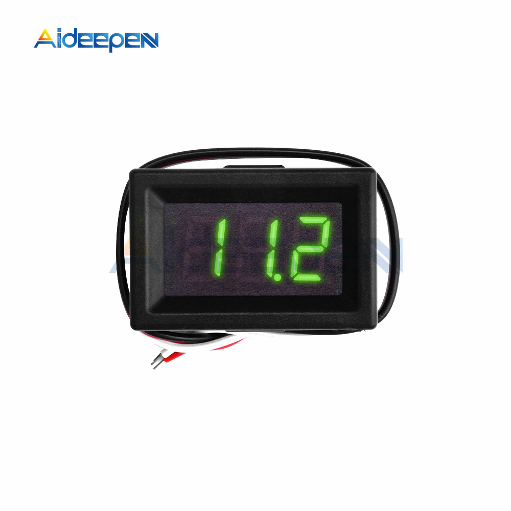 0.36 DC0-30V Digital LED Mini Display Module Voltmeter Voltage Tester Panel Meter Gauge 3 Cable for Motorcycle Car Vehicle Tools