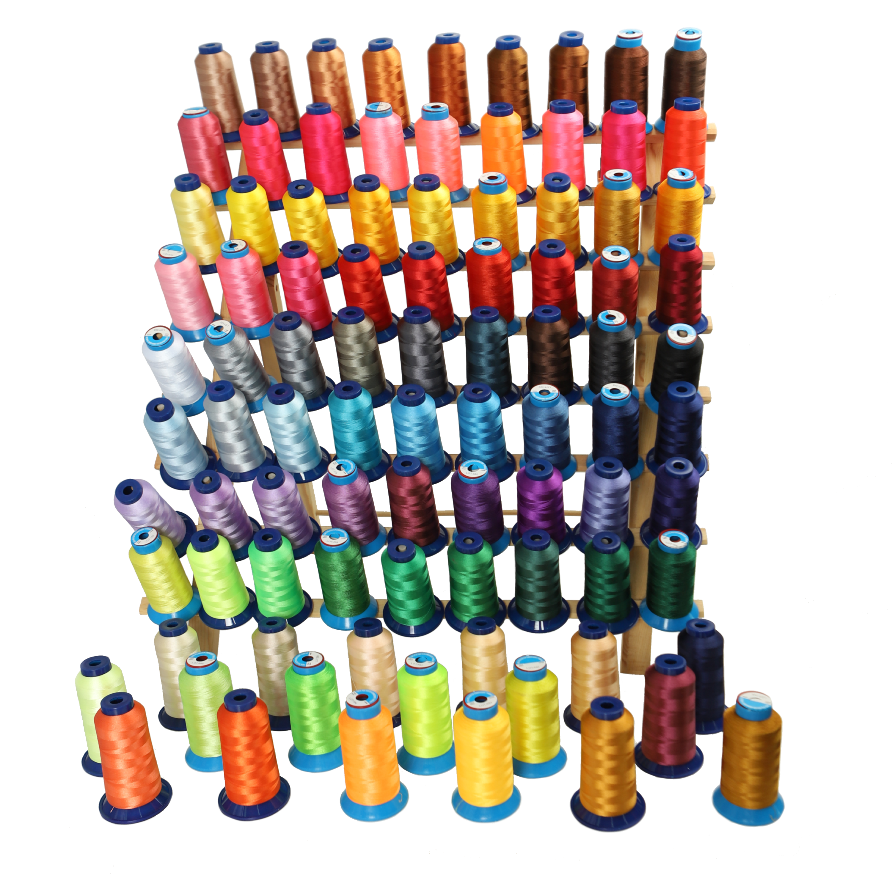 60WT Thread de broderie en polyester mince 75d / 2 4000 mètres pour le chanteur frère pfaff industriel coudre 67 couleurs disponibles