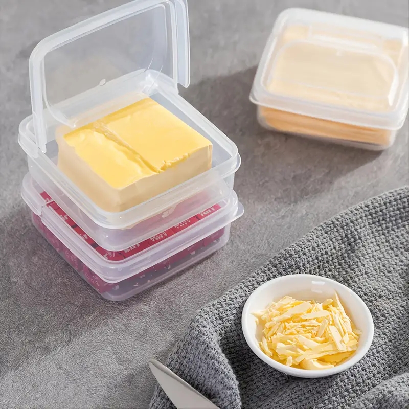 プラスチック冷蔵庫収納チーズボックス、チーズ容器、バターブロックチーズスライス保管ボックス