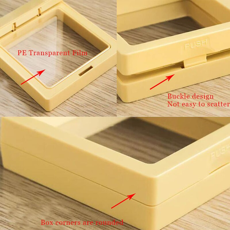 TRANSPARENT PEフィルムトラベルジュエリーストレージボックスネックレスブレスレットリングイヤリングパッケージングケースボックスカラフルなプラスチックギフトボックス