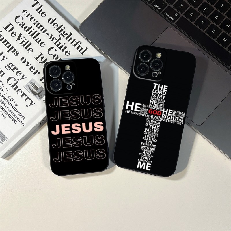 Jesus deus Casos de telefone para iPhone 14 13 11 12 Pro 8 7 mais x 13 Pro Max XR XS Mini SE 2020 Black Covers