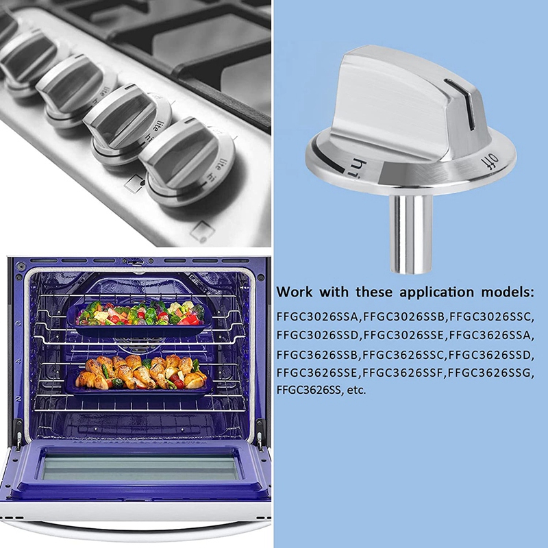 5 Packs Upgrade 5304525746 Range Oven Knobs Gas Stove Compatible With Frigidaire Gas Stove Range Oven Knobs