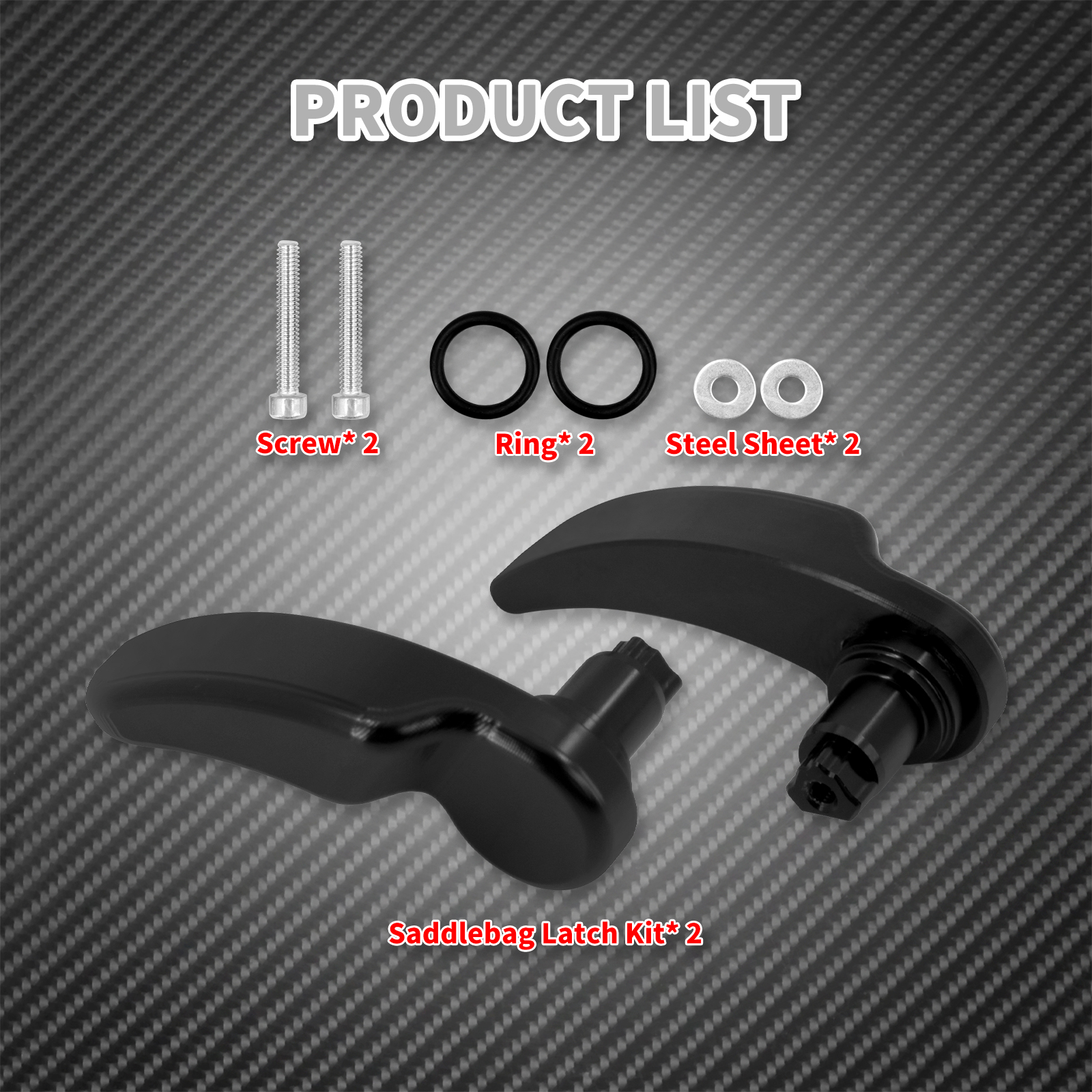 Motorcycle Gloss Black Saddlebag Latch Kit Sac Sac Lisqueur pour Harley Touring 2014-2023 CVO Road King Flhr Street Glide