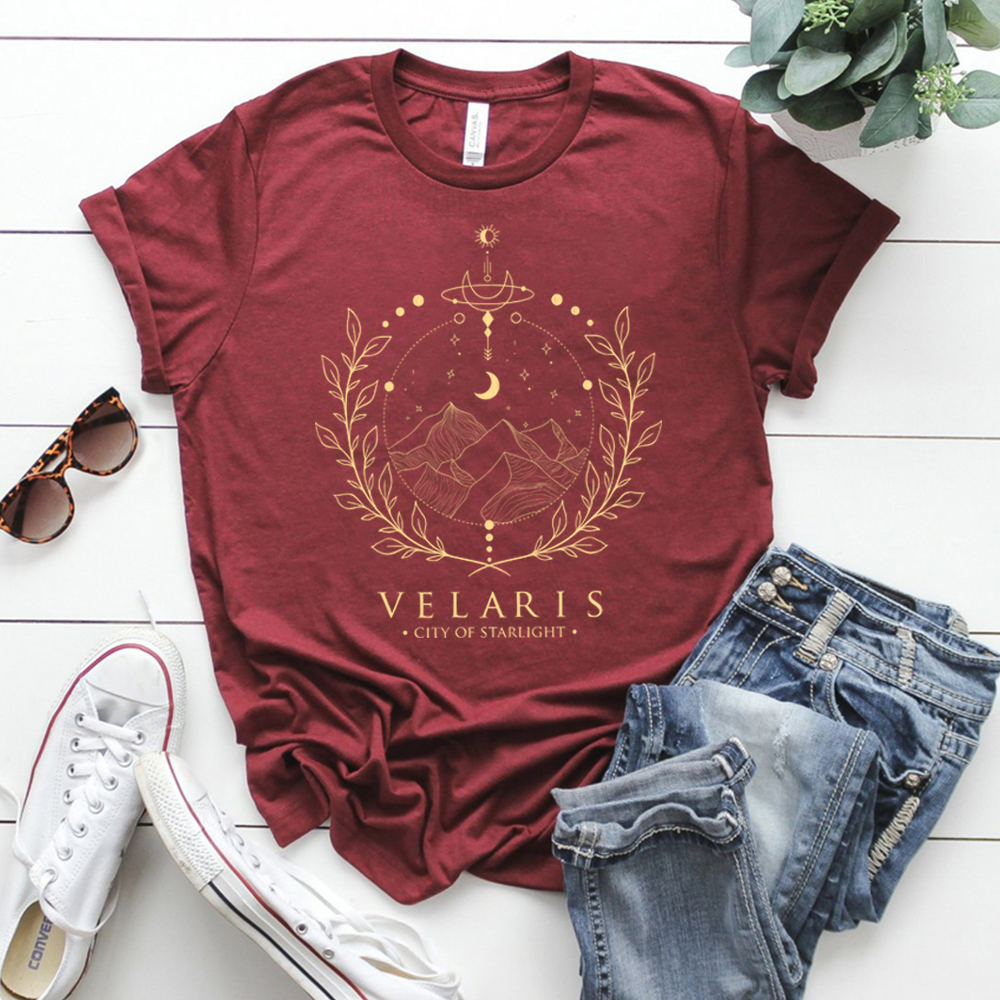 Camiseta do Velaris camisa acotar a camiseta da corte noturna feminino tshirts book amante t camisetas sjm cidade de starlight tees presente bookish presente