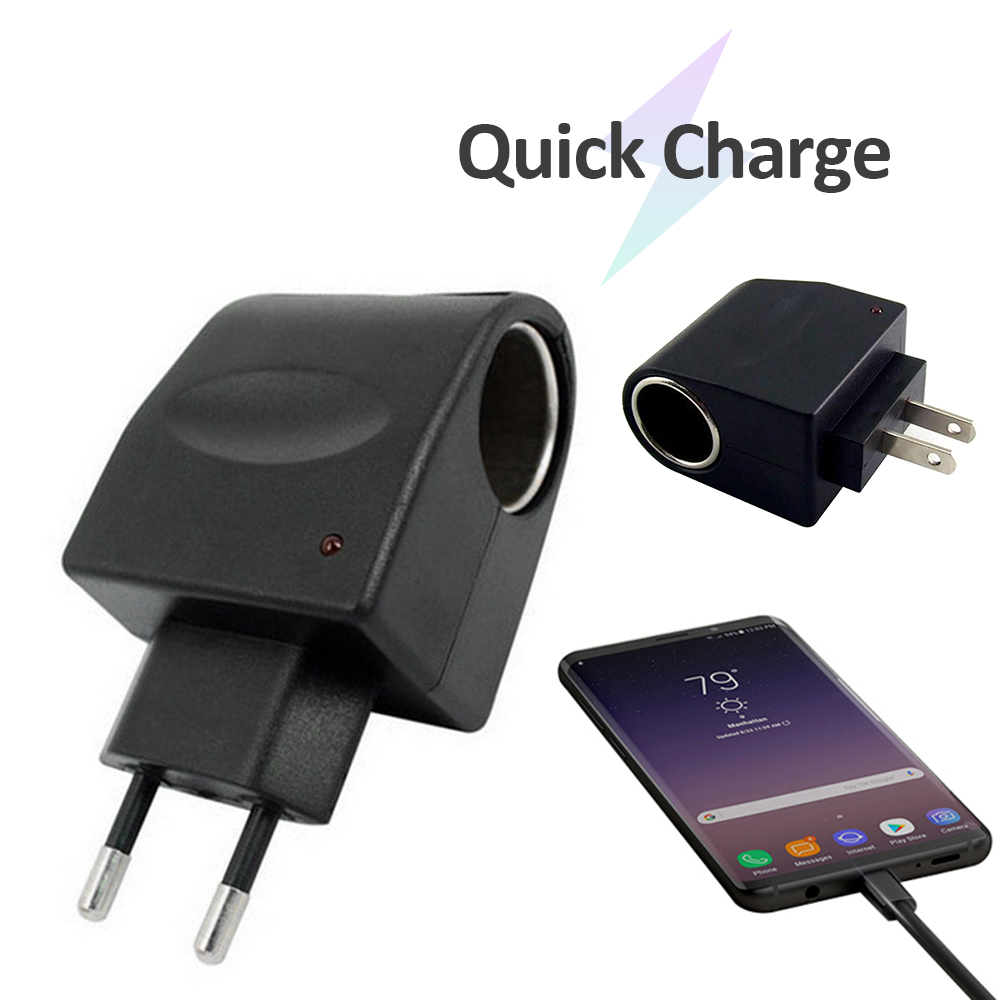 محول شاحن السيارات بورد الولايات المتحدة الأمريكية 220V AC إلى 12 فولت DC Car Power Adapter Socket Converter Quick Charge Home Auto Scareette Wighter