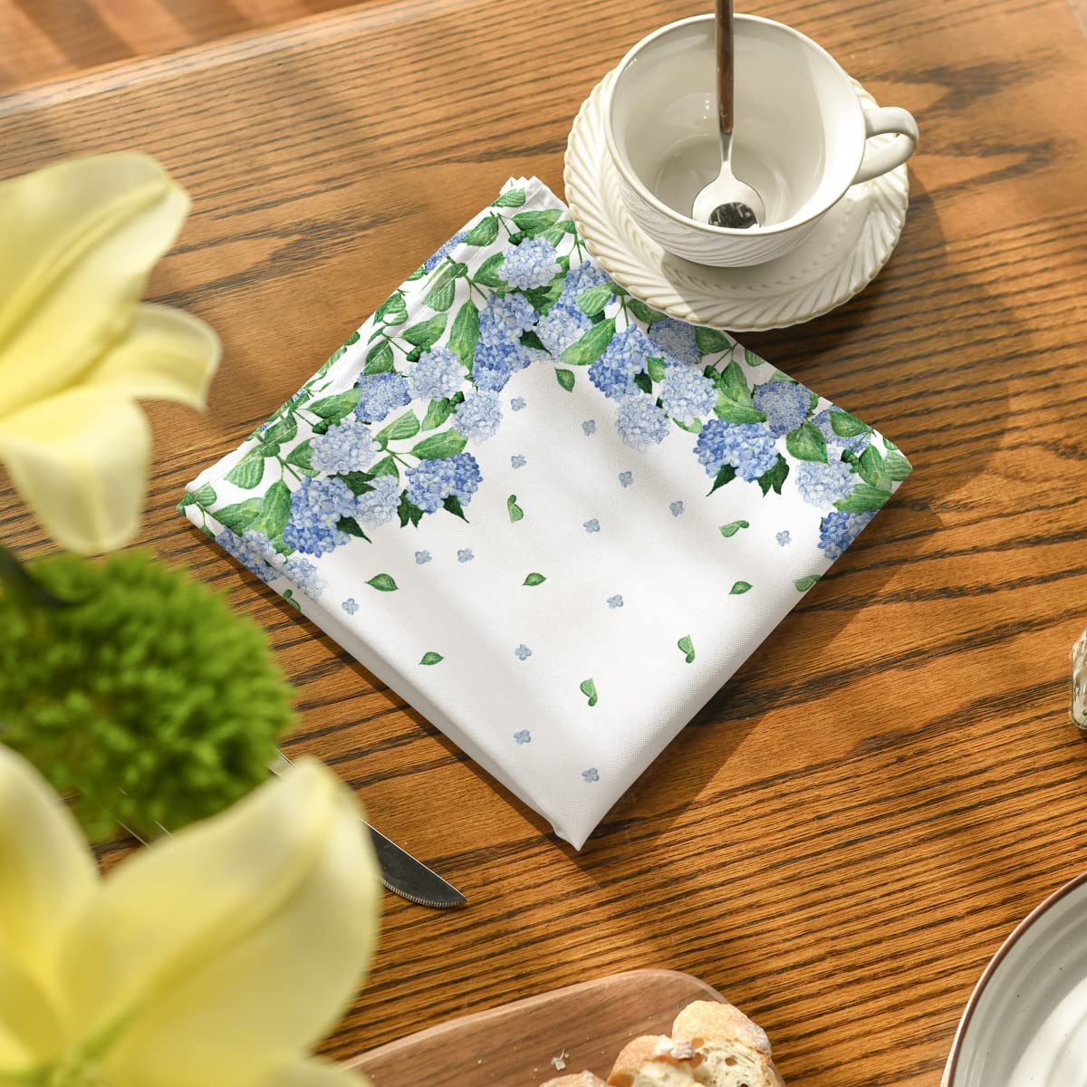 Spring Watercolor Hydrangea Floral Tablecloth Summer Rectangular Kitchen Antifouling Table Cover Wedding Party Table Decoration