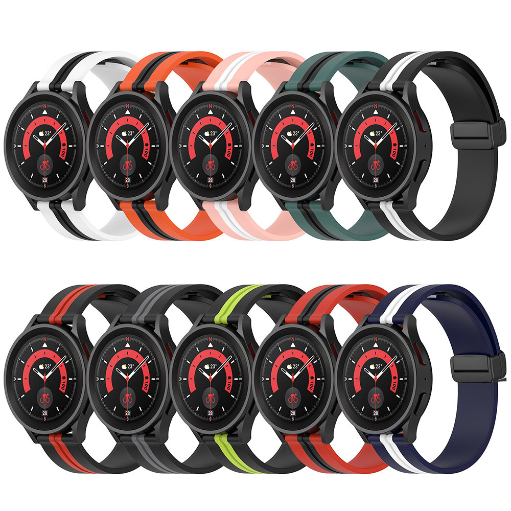 Sangle de silicone de 20 mm 22 mm pour Samsung Galaxy Watch 5/4 Active 2 Gear S3 Magnetic Backle Band pour Huawei Amazfit Smartwatch Correa