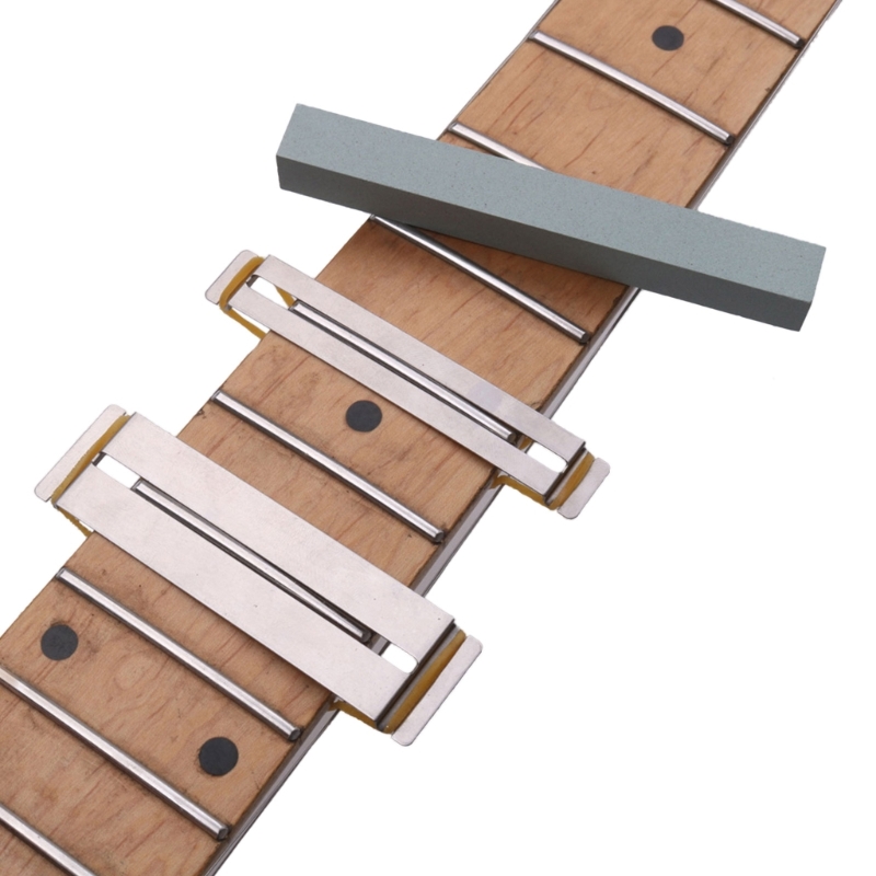 Fretboard Finger Plate Polering Gitarr Fret Wire Slipe Stone Protector Kit Reparationstillbehör DIY Verktyg Reparera tillbehör
