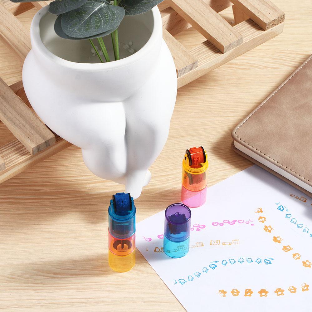 'sCreative No Need Inkpad Toy Stamper Sets Diy Student Drawing Supplies Diary Decor Painting Roller Stamper