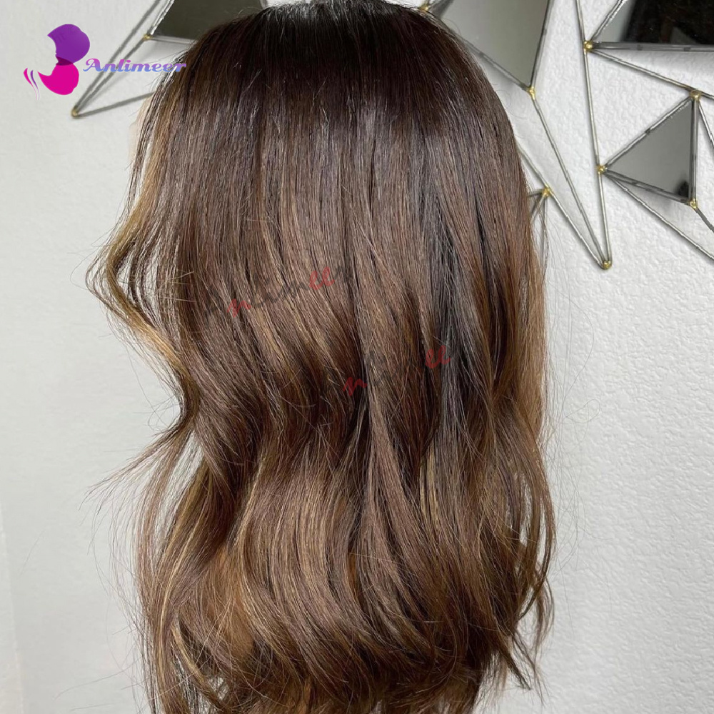 1BT4/6 Highlighted Wig Ombre Chocolate Brown Lace Front Wig Human Hair Silk Base Wig/lace front wig/Full lace wig/360 lace wig