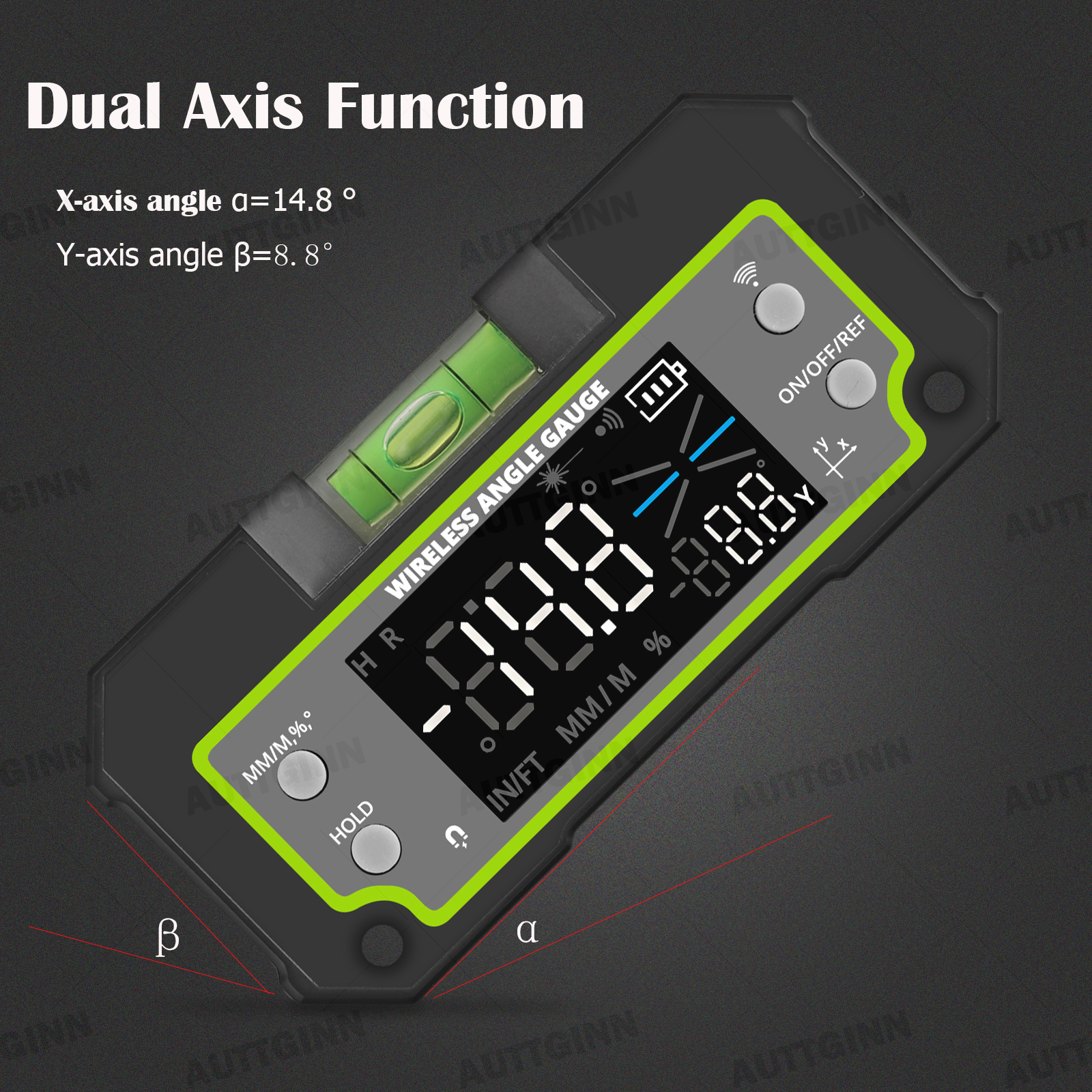 Bluetooth Level Inclinometer Dual Axis Digital Protractor Measuring Angle Ruler Biax Rechargable magnetic Level Box 0.1 Degree