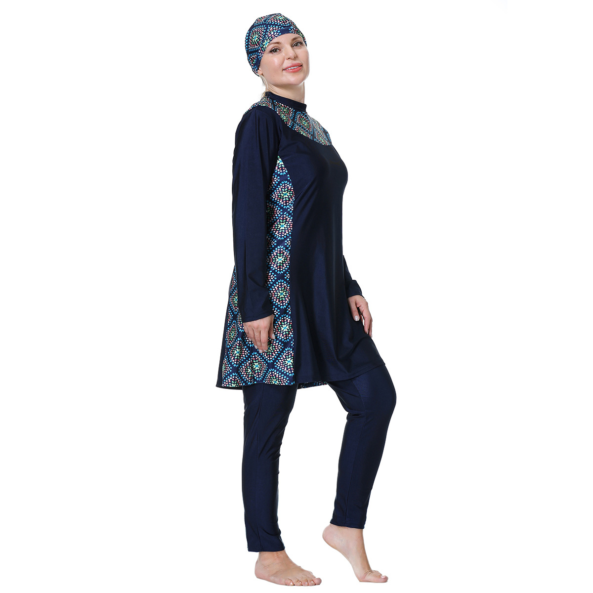 Volledig overdekte plus maat 3xl-8xl vrouwen badmode moslimah islamitische badpakken dame watersportenwear bescheiden zwempakken borkini
