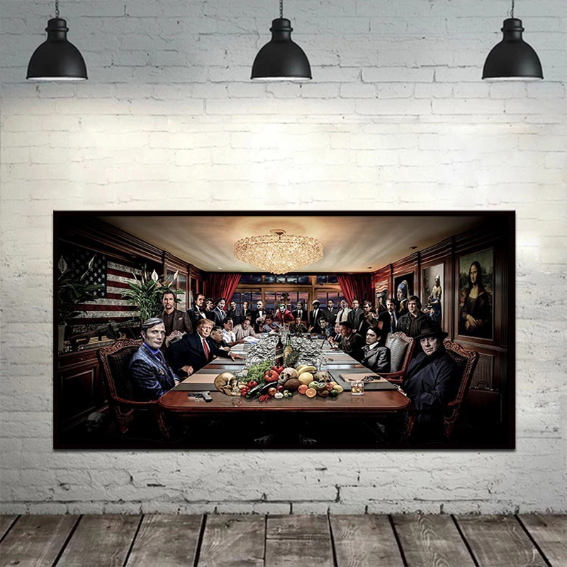 Classic Gangster Last Supper Wall Art Prints Canvas Painting Hot Movie Monroe Poster Pictures Prints for Living Room Home Decor
