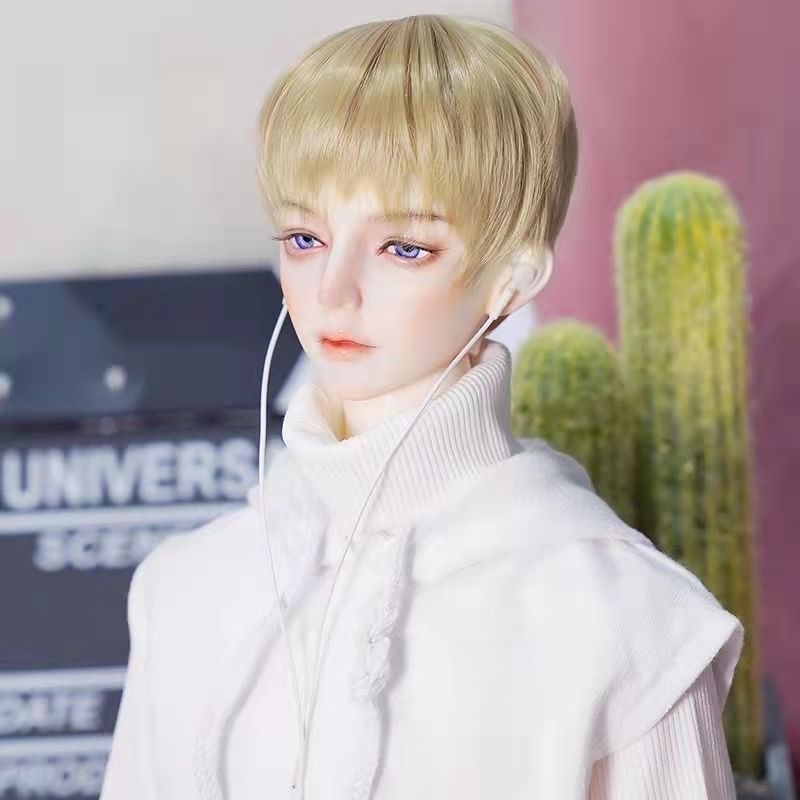 1/3 bjd wig dolltillbehör 60 cm pojke kort hårhuvud omkrets 21-23 cm leksaksperuk diy för barn blond brun för att välja