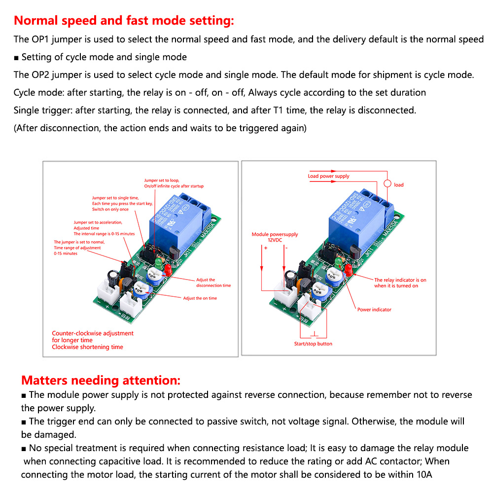 JK11 Relais d'alimentation du cycle réglable JK11 Relais d'alimentation DC 5V 12V 24V THIMER Relais 1S-100S 0-15min 0-60min 0-24H